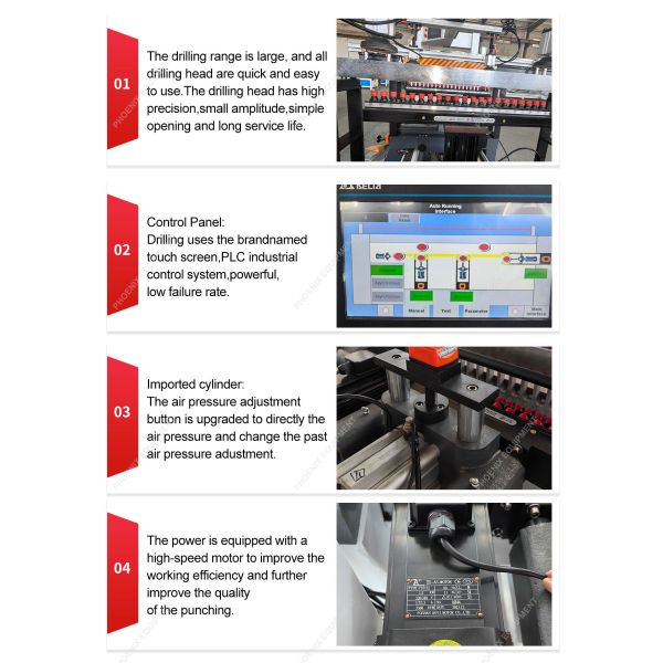 Four Line Multi-Spindle Wood Hole Drilling Machine with Table Drill Function MZB73214
