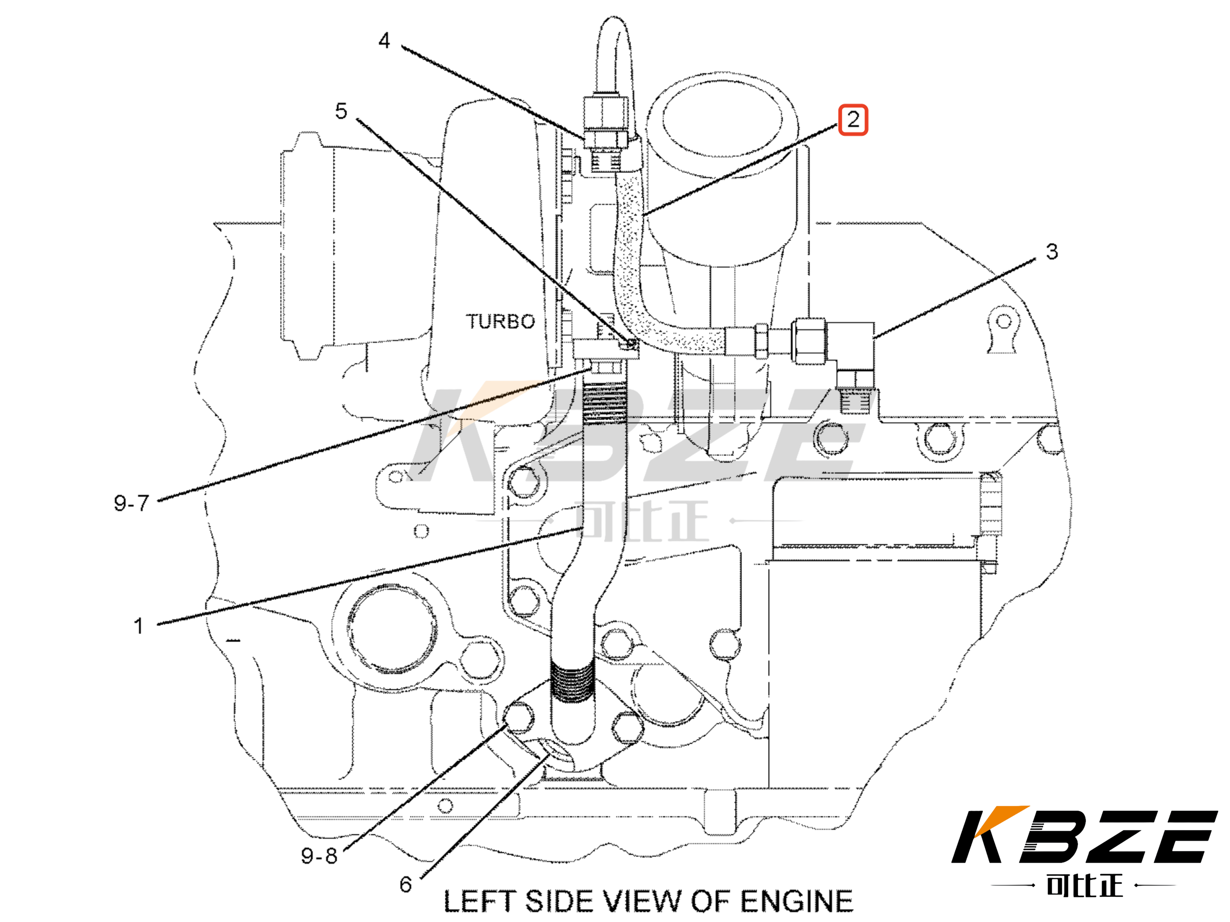 3126B C7 C9 C9.3 KBZE TURBO OIL TUBE CA2051332 205-1332 2051332 FOR EXCAVATOR E322 E324 E325