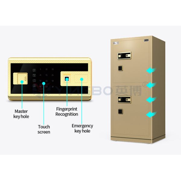 YINGBO Solid Steel Dual Alarm Luxury Office Safe Box Fingerprint Lock YB/N7-150D