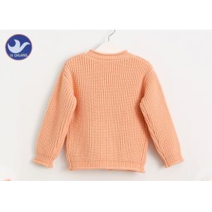 Roll Edge Girls Cardigan Sweaters Long Sleeves Half Cardign Knit With Pockets