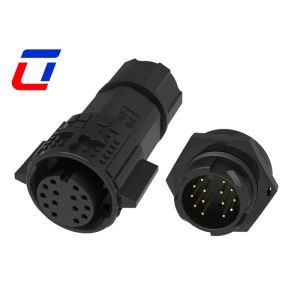 10 Pin 12 Pin 14 Pin 16 Pin Waterproof Data Connector , Plastic 12V Round