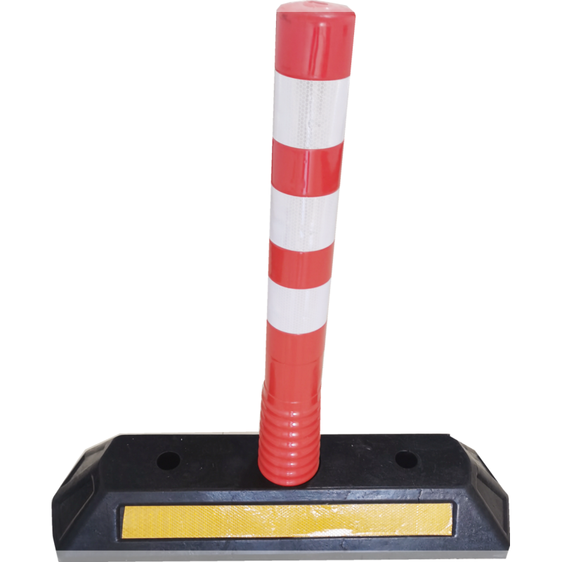 Warning Spring Post 76cm with Rubber base Orange Flexible Traffic Bollard Reflective Delineator Post for road construction diviner