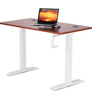 Adjustable Height Brown Wooden Computer Coffee Table for Recording Studio