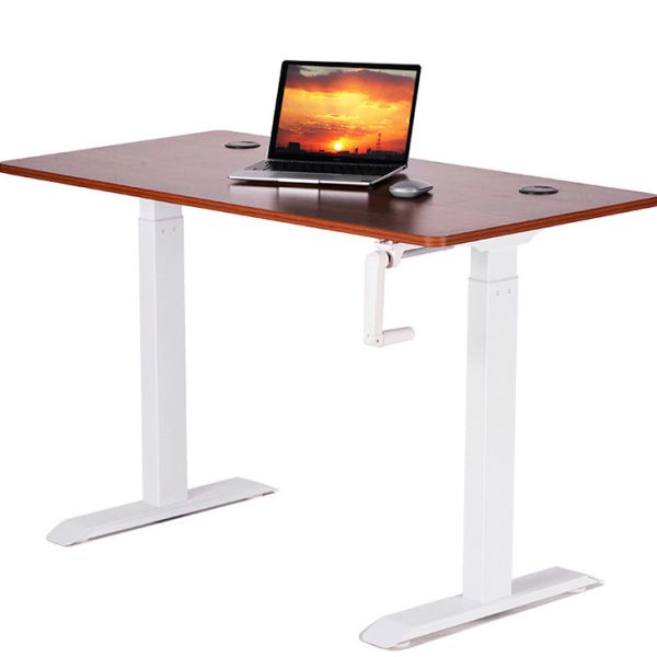 Adjustable Height Brown Wooden Computer Coffee Table for Recording Studio