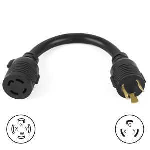 30 Amp Adapter 4 Prong to 3 Prong Lock 10 Gauge Power Welder Adapter Cord ETL