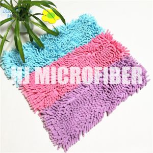 100% Polyester Material Fluffy 18" Chenille Wet Mop Pad , Microfiber Mop Refill
