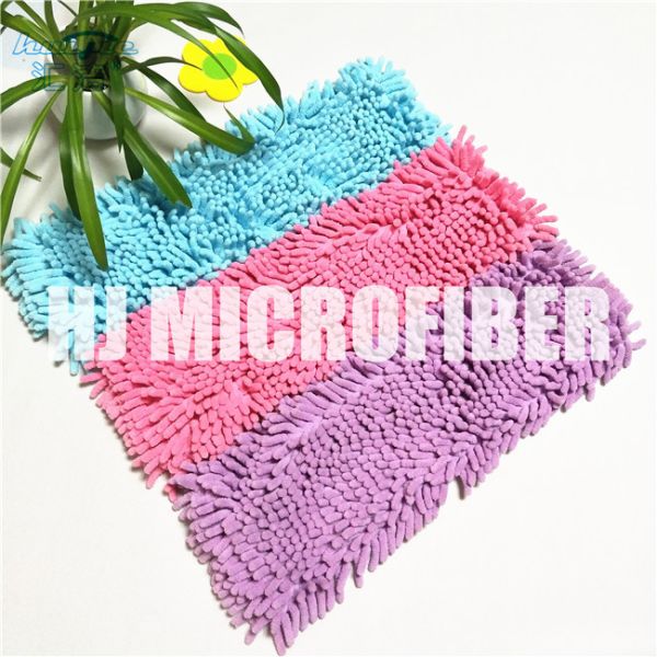 100% Polyester Material Fluffy 18" Chenille Wet Mop Pad , Microfiber Mop Refill