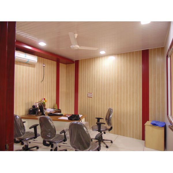 200*7mm Middle Groove Decorative Plastic Ceiling Panels With Two Silver Line