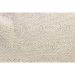 Antitear Cotton Lace Fabric By The Yard , Wrinkleproof Cotton Net Lace Fabric