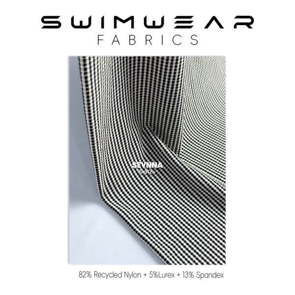 82% Recycled Nylon 5% Lurex 13% Spandex Swim Textured Fabrics Alternatives with