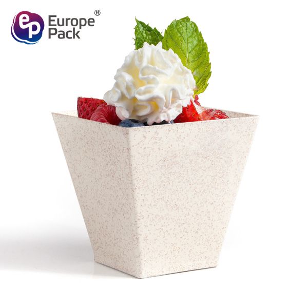 Quality EPK wholesale new material 200ml square shape wheat biodegradable cup for sale