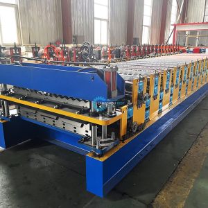 Steel Tile Delta PLC Control Double Layer Roll Forming Machine For 0.25-0.6mm