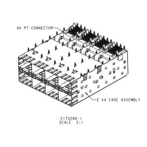 China SFP Ganged 2x4 Connector Optical Fiber Transceiver 2170286-1 on sale