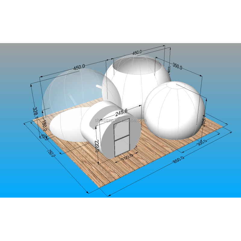 China Factory Cheap Inflatable Double Long Tunnel Clear Dome Tent Bubble Transparent House for Party Advertising