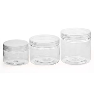 Transparent Clear Plastic Cylinder Containers Food Canned with Screwing Cap