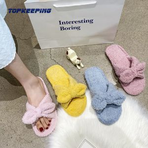 Custom Womens Plush Fur Slippers With Shock Absorbing Midsole