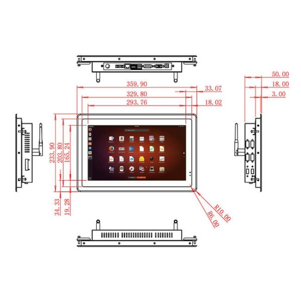 13.3-Inch Slim Linux Screen for Retail Interfaces and Public Information Systems