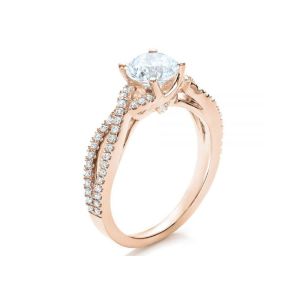 Claw Setting 18K Rose Gold Ring 0.8ct With GH VS1 GIA Diamond