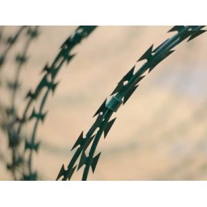 PVC Coated Razor Barbed Wire Anti-rust Spray Painting Barbed Wire fencing