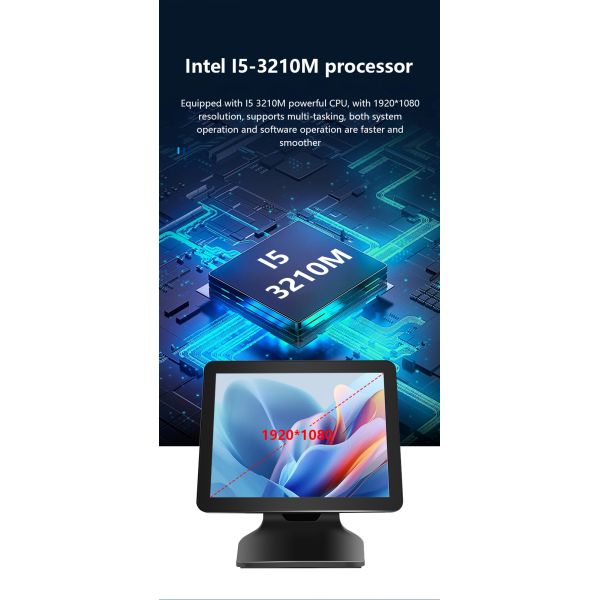 15.6" 8+256GB Large Memory Pos Cash Register 1080P Windows10 Touch Screen POS Machine with Customer Display