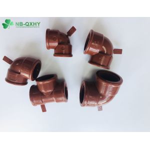 Round Head Code Pn16 Pph Red Plumbing Fitting Pipe Elbow 90 Degree Elbow for