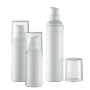 UV Proof 20ml 25ml PP Lotion Snap On Customized Colors Airless Pump Bottles