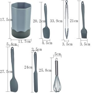 12 Piece Gray Silicone Spatula Kitchenaid Cookware Utensil Set Customized
