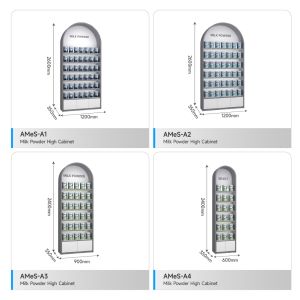Round Edge High Cabinet Iron Powder Coated Display Cabinet for Baby Formula with