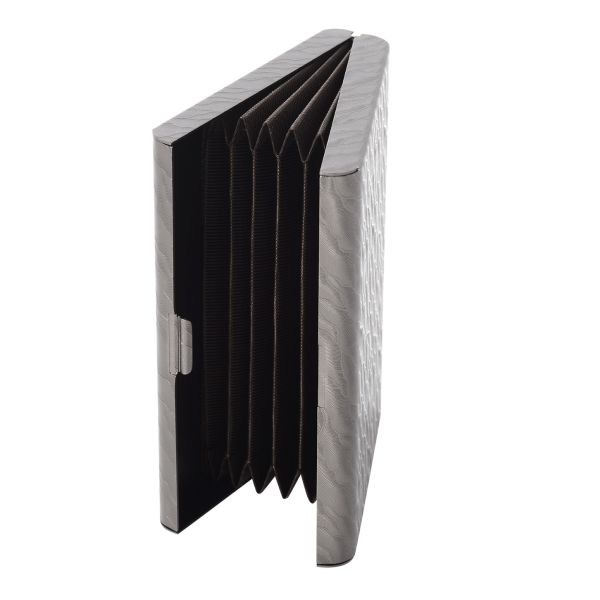 Rectangular Slim And Compact Metal Card Holder With PU Design