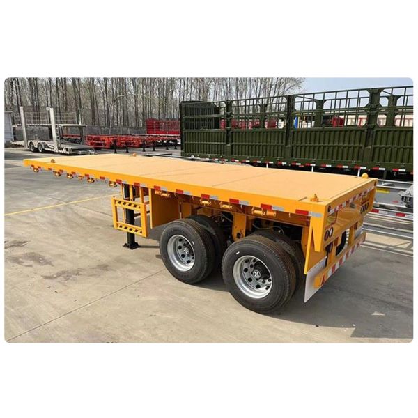 CIMC 2 Axle 30T high strength low alloy steel Q345 air or mechanical suspension 20ft Flatbed Container Semi Truck Trailer