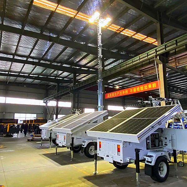 Portable Solar Light Tower Work Time 19 Hours Lighting Tower Mining High Intensity Illumination Solar Light Tower Manufacturer
