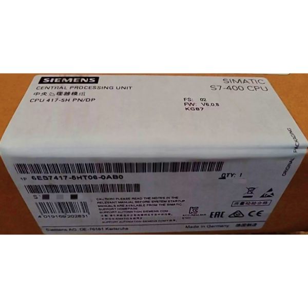 SIEMENS 6ES7417-5HT06-0AB0 SIMATIC S7-400 CPU417-5H PROCESSOR, MPI/DP/PN/FO 16MB