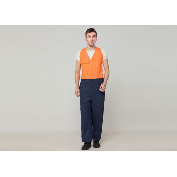Double Stitching Safety Work Clothes High Visable Orange Jacket Bib Pants Suit