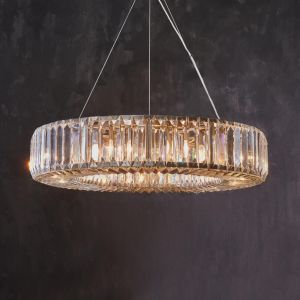 Herodes Pendant Gleaming Crystal Chandelier in Brass for Indoor Spaces