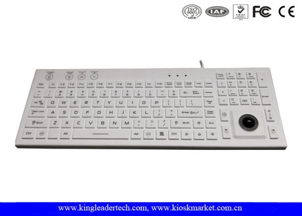 Quality IP68 Backlit Washable Silicone Keyboard With On / Off Switch and12 Function Keys And trackball for sale