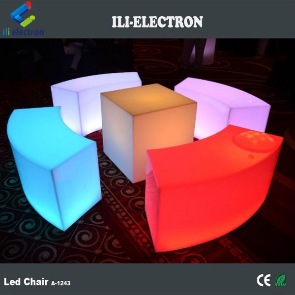 waterproof Color Changing Cube Chair with Rechargeable Lithium Battery