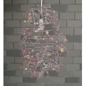 H180mm Spiral Hanging Lamp Shade With Round Colorful Sequins