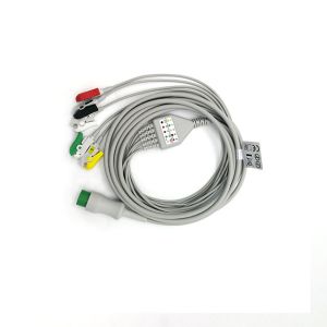 5 Lead 2.5m 12Pin ECG Cables And Leadwires For Biolight C2557P0