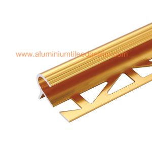 10mm Round Edge Aluminium Anti Slip Stair Nosing Reduce Trip Hazards Matt Gold