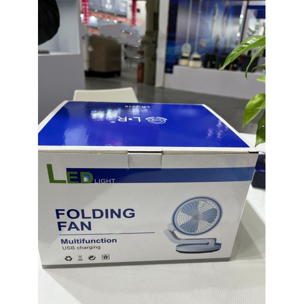 USB Battery Charge Portable Folding Table Fan With Cooling Air Function And LED Light