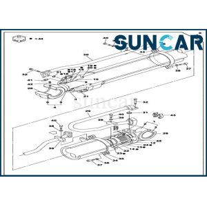 CX470C CASE OEM Parts LZ010160 Dipper Cylinder Repair Seal Kit Hydraulic Rebuild