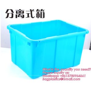 Folding Plastic Stackable Utility Crates 2-Pack, Collapsible Storage Bins With