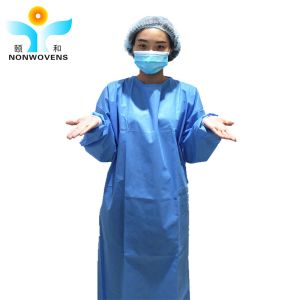 Disposable Surgical Gown Utrosonic Welding knitted cuff Sterile individual