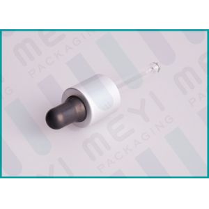 Matt Silver Aluminum Dropper 15/415 With Black Rubber Teat For Dropper Bottles