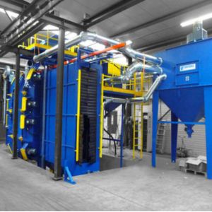 Industrial Hanger Type Shot Blasting Machine Continuous Working Overhead Rail