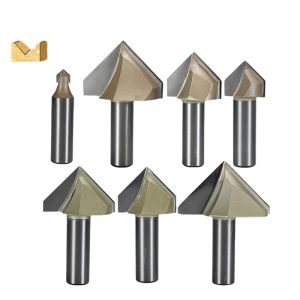 Wood MDF CNC Router Bit 6.35mm 12.7mm V Type Carbide End Mill