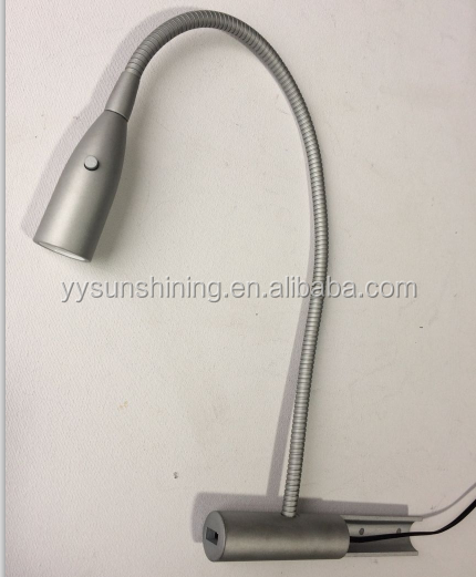 82 Lm Silver LED Bedside Lamp with Flexible Neck Eye Care Function and USB Charging Port