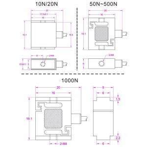 2 lb miniature s-beam force sensor 10N interchangeable with flintec ISA