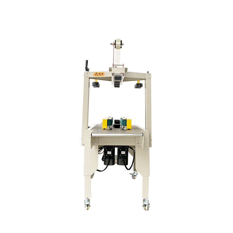 Electric Driven Semi Automatic Case Carton Box Taping Sealer with Sole Universal Wheel