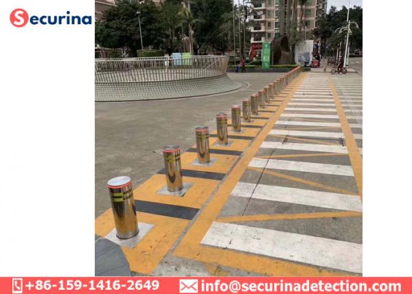Quality 304 Stainless Steel Hydraulic Automatic Parking Rising Bollards Car Park Security Bollards for sale